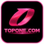 TOPONE.COM logo with glossy pink 3D letter O on black background with neon pink border