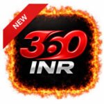 360 INR Game app logo with fiery border for online earning and gaming platform